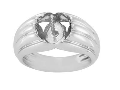 Ring Für Perlen Von 9 Bis 10 Mm, 925er Silber, Rhodiniert. Ref. Bg205 - Standard Bild - 2