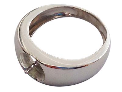 Ring Für Perlen Von 8 Bis 9 Mm, Silber 925, Rhodiniert. Ref. Bg114, Finger 52