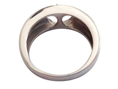 Ring Für Perlen Von 8 Bis 9 Mm, Silber 925, Rhodiniert. Ref. Bg114, Finger 52 - Standard Bild - 2