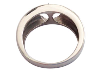 Ring Für Perlen Von 8 Bis 9 Mm, Silber 925, Rhodiniert. Ref. Bg114, Ringgröße 52 - Standard Bild - 2