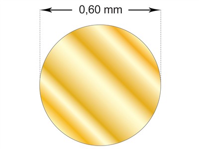 Runddraht 18k Gelbes Gold 3ngeglüht, 0,60 MM - Standard Bild - 3