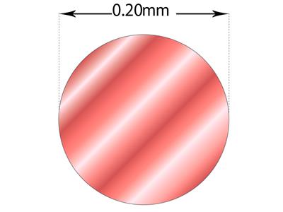 Runder Laserdraht 18k Ros{gold Weichgeglüht, 0,20 MM - Standard Bild - 2