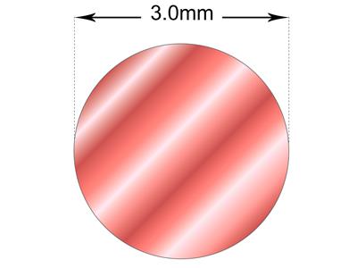 Runddraht 18k Roségold Geglüht, 3,00 MM - Standard Bild - 2