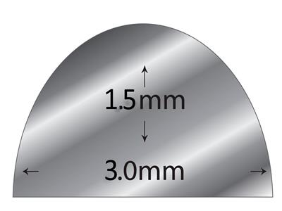 Halbmonddraht 18k Weissgold Bn Geglüht, 3,00 X 1,50 MM - Standard Bild - 2