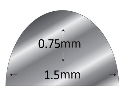 Halbmonddraht 18k Graugold Bn Geglüht, 1,50 X 0,75 MM - Standard Bild - 2