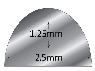 Halbmonddraht 18k Weissgold Bn Geglüht, 2,50 X 1,25 MM - Standard Bild - 2