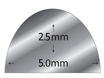 Halbmonddraht 18k Weissgold Bn Geglüht, 5,00 X 2,50 MM - Standard Bild - 2