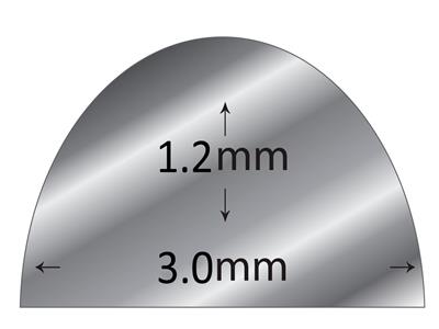 Halbmonddraht 18k Weissgold Bn Geglüht, 3,00 X 1,20 MM - Standard Bild - 2