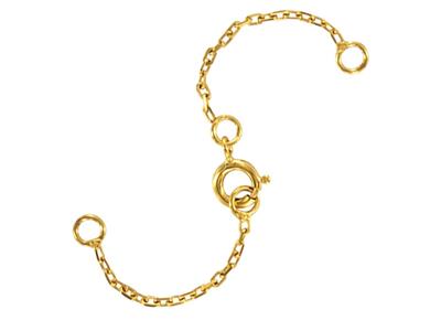Sicherheitskette Für Eine Halskette Mit Forçat-maschen, Diamantbeschichtet 1,50 MM 6 Cm, Vergoldet 3 Mikron