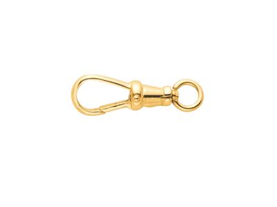 Drehbarer Karabiner Mit Offener Öse23 X 8 Mm, 9 Karat Gelbgold