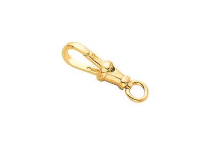 Drehbarer Karabiner Mit Offener Öse23 X 8 Mm, 9 Karat Gelbgold - Standard Bild - 3