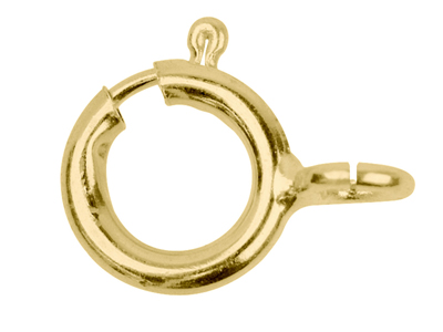 Ring Leichte Mechanische Feder 5 MM Mit Geschlossenem, Nicht Gelotetem Ring, Gelbgold 9k - Standard Bild - 1