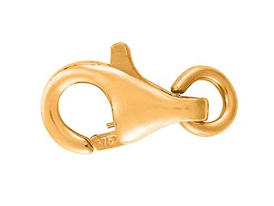 Gewölbter Karabinerverschluss Mit 8mm Freiem Ring, 9k Gelbgold. Ref. 17191