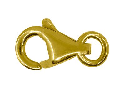 Verschluss Karabiner Gewölbt Gestanzt Mit Freiem Ring 10,40 Mm, Gelbgold 9k