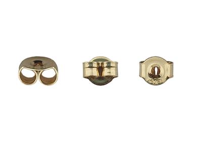 Glatter Belgische Ohrstecker-rückseite, Gelbgold 9k.ref. 7405, Paar - Standard Bild - 3