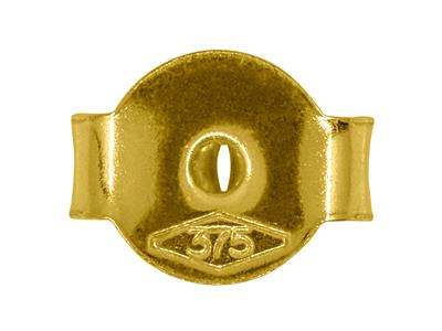 Glatter Belgischer Ohrring-verschluss, 9k-gelbgold. Ref. 7405, Stück - Standard Bild - 2