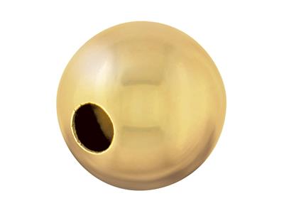Perlen Mit Einem Loch Aus 9 Kt Gelbgold, Schlicht, Rund, 5,0 mm - Standard Bild - 1