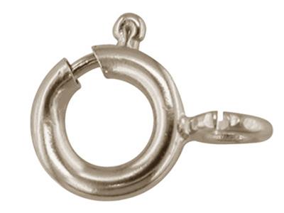 Ringfeder 5 Mm, Mit Offenem Ring, 9k Weissgold Rhodiniert - Standard Bild - 1