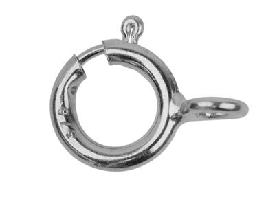 5,5 MM Federring Mit Offener Ringschiene, 9k Rhodiniertes Graugold.