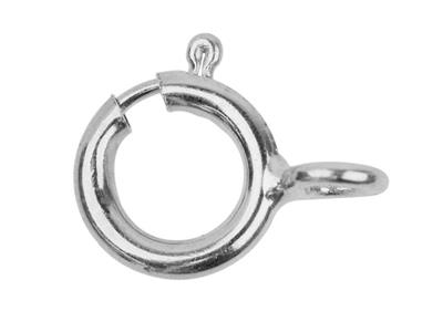 Leichter Mechanischer Federringverschluss, 5 MM Offen, 9 Karat Weißgold, Nicht Rhodiniert. Ref. 07501 - Standard Bild - 2