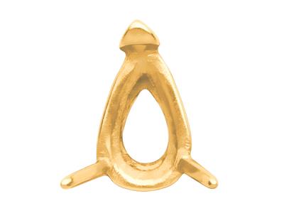 Fassung 3 Krappen Für 8 X 6 MM Birnenförmiger Edelstein, 18k Gelbgold.ref. 04823 - Standard Bild - 3