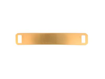 Rechteckige Identitätsplatte 3 X 0,50cm, Dicke 0,70 Mm, Rechteckige Löcher, Gelbgold 18k