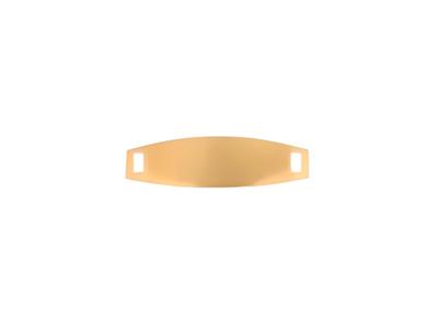 Schild Identität Oval 2,30 X 0,70 Cm, Dickeur 0,60 Mm, Rechteckige Löcher, 18k Gelbgold
