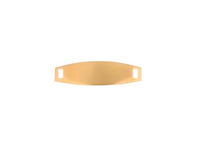 Schild Identität Oval 2,50 X 0,70 Cm, Dickeur 0,30 Mm, Rechteckige Löcher, 18k Gelbgold