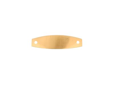 Schild Identität Oval 2,30 X 0,60 Cm, Dickeur 0,70 Mm, Runde Löcher, 18k Gelbgold