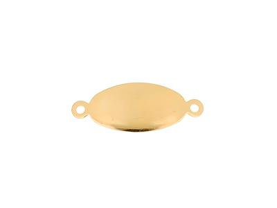Ovale Identitätsplatte 2,60 X 1 Cm,0,90 MM Dick, Mit Ringen, Gelbgold 18k