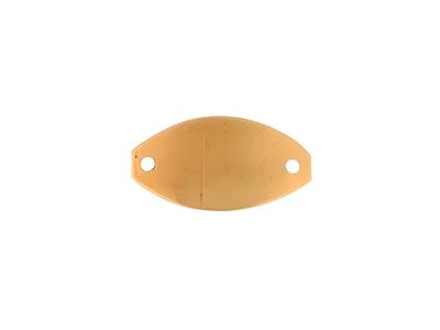 Schild Identität Oval 1,70 X 0,80 Cm, Dickeur 0,60 Mm, Runde Löcher, 18k Gelbgold