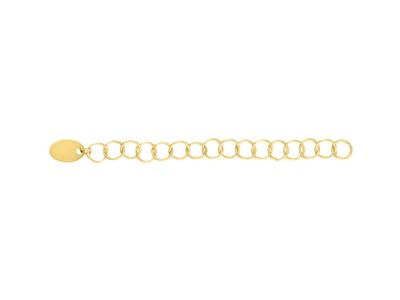 Verlangerungskette Mit Pampille, Ringgeflecht 3,45 Mm, 4,50 Cm, 18k Gelbgold