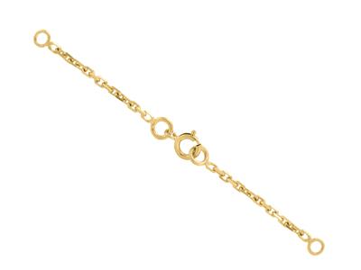 Sicherheitskette Für Eine Halskette, Gefeilte Masche 1,47 Mm, 6 Cm, Gelbgold 18k