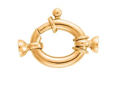 Ovaler Seemannsring Mit Glatten Endkappen 14 Mm, 18k Gelbgold. Ref. 27017