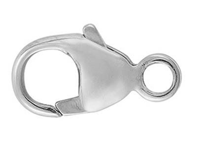 Gewölbter, Geprägter Handschellenverschluss Mit Integriertem Ring 8 Mm, 18k Weigold, Rhodiniert. Ref. 27001
