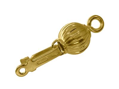 Sicherheitsverschluss, Geriffelte Kugel 6mm, 18k Gelbgold - Standard Bild - 3