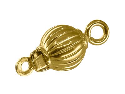 Unverlierbarer Verschluss, 8mm Gerippte Kugel, 18k Gelbgold - Standard Bild - 2