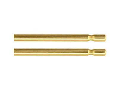 Einfache Stange Für Ohrring-verschluss 1 X 13 Mm, 18k Gelbgold. Ref. 07435, Pro Paar - Standard Bild - 2