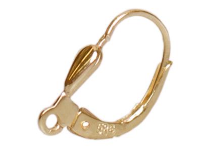 Ohrstecker Mit Offenem Ring, Umgekehrtes Tropfenmotiv, 18k Gelbgold, Ref.07436, Pro Stück
