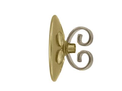 Ohrring-verschluss Nussschale Gebohrt 6 Locher, 10 Mm, 18k Gelb- Und Weißgold. Ref. 7900, Das Paar - Standard Bild - 3