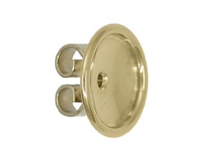 Ohrring-verschluss Gewolbte Nussschale, 10 Mm, 18 Karat Gelb- Und Weißgold. Ref. 7900, Das Paar - Standard Bild - 2