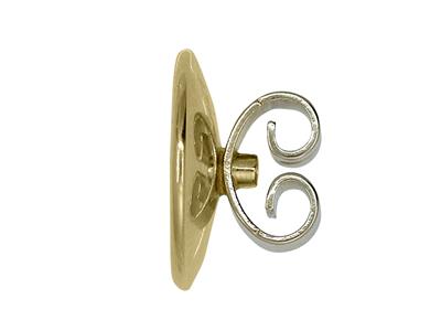 Ohrring-verschluss Gewolbte Nussschale, 10 Mm, 18 Karat Gelb- Und Weißgold. Ref. 7900, Das Paar - Standard Bild - 3