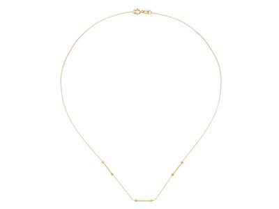 Venezianische Halskette Mit 3 Stäben Für Perlen, 41 Cm, 18k Gelbgold