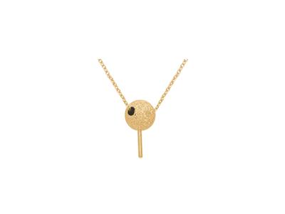 Collier Ankerkette, Mit 5 MM Laserkugel Für Perle, 42+3 Cm, 18k Gelbgold - Standard Bild - 2