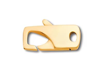 Flache Schließe Mit Integriertem Ring 11 X 5 Mm, 18k Gelbgold - Standard Bild - 1