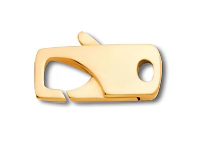 Flacher Karabinerverschluss Mit Integriertem Ring 19 X 8 Mm, 18k Gelbgold