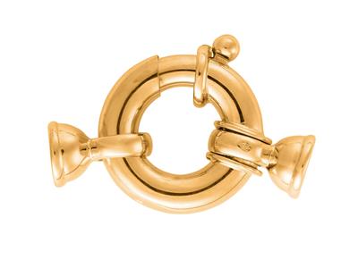 Mariner Ring Mit Geriffelten Endkappen 21 Mm, 18k Gelbgold. Ref. 27016 - Standard Bild - 1