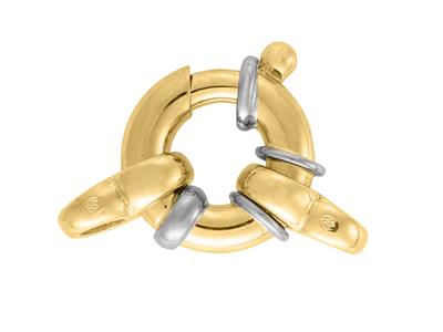 Seemannsring Mit Doppelring 15mm, 18k Zweifarbiges Gold. Ref. 27032