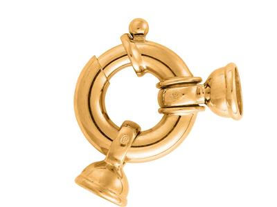 Mariner-verschluss Mit Geriffelten Glockenkappen 18 Mm, Gelbgold 18k. Ref. 17056