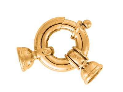 Mariner-verschluss Mit Geriffelten Glockenkappen 18 Mm, Gelbgold 18k. Ref. 17056 - Standard Bild - 2